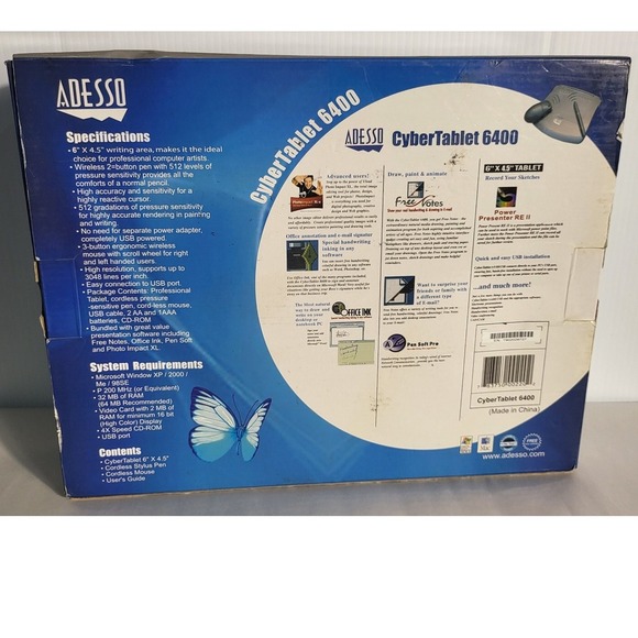 Adesso CyberTablet 6400 Graphics Drawing Tablet 6"x4.5" with Pen and Mouse - Picture 4 of 5